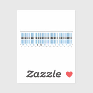 Made in Botswana Barcode Flag Sticker