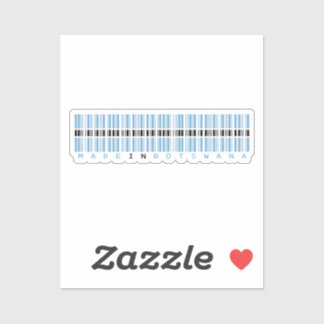 Made in Botswana Barcode Flag Sticker