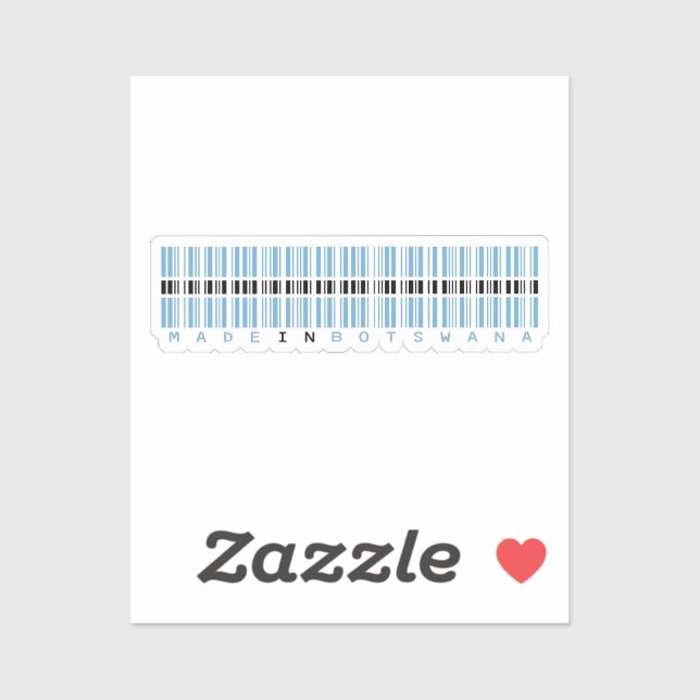 Made in Botswana Barcode Flag Sticker (Sheet)