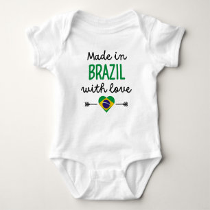 Made in Brazil with Love Cute Baby Bodysuit