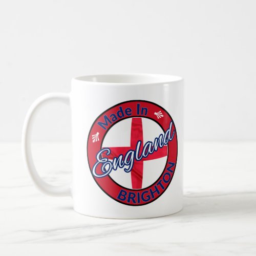 Made in Brighton England St George Flag Coffee Mug