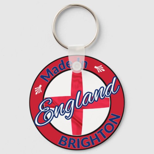 Made in Brighton England St George Flag Keychain