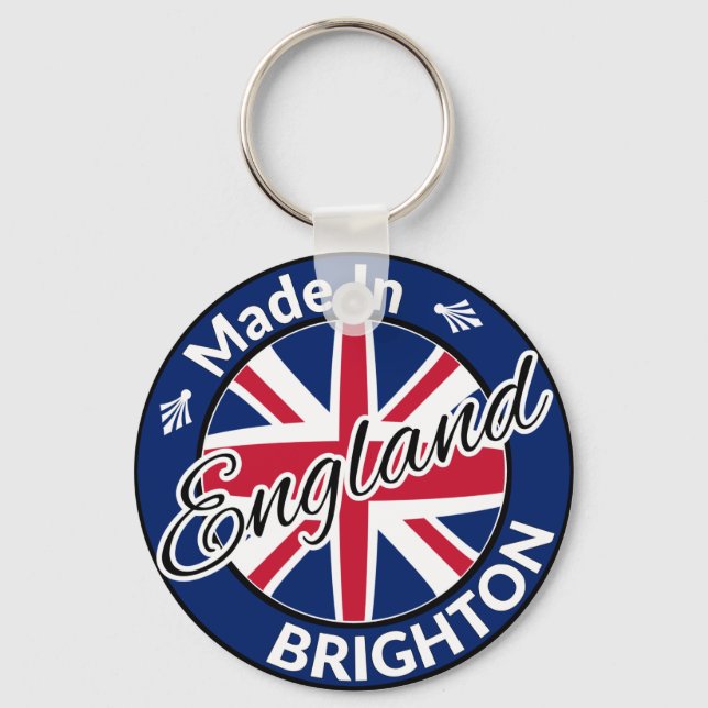 Made in Brighton England Union Jack Flag Keychain (Front)