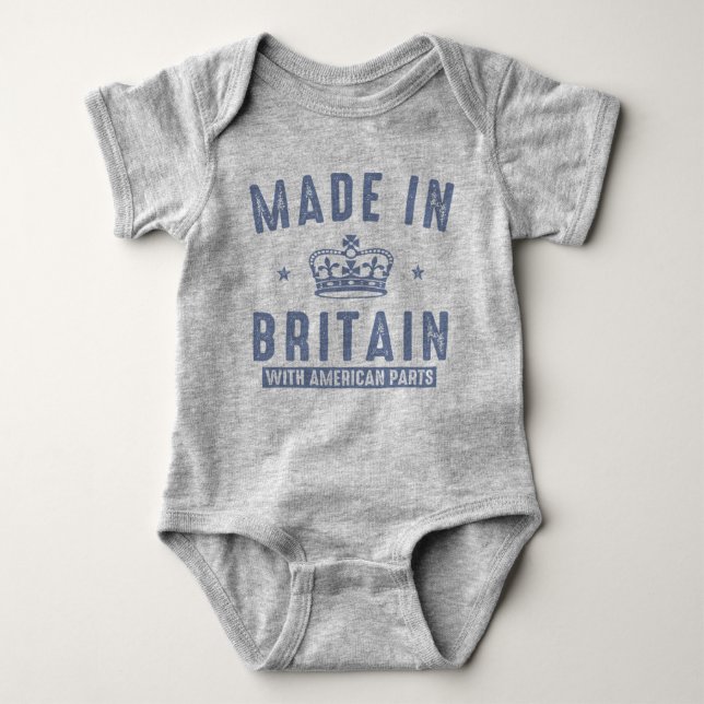 Made In Britain With American Parts Baby Bodysuit (Front)
