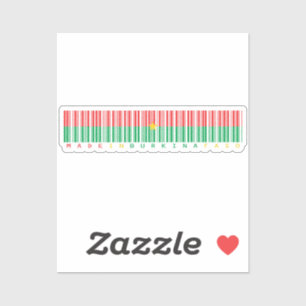 Made in Burkina Faso Barcode Flag Sticker