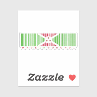 Made in Burundi Barcode Flag Sticker