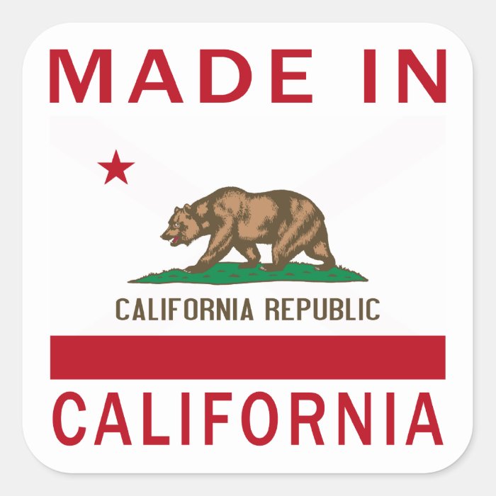 Made In California Square Stickers