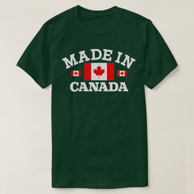Made In Canada Canadian Flag  T-Shirt (Design Front)