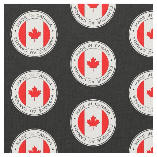 Made In Canada, Fabrique Au Canada, on Black Fabric