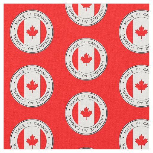 Made In Canada, Fabrique Au Canada, on Red Fabric