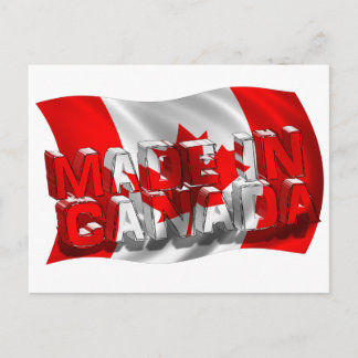 Made in Canada (Flag Background) Postcard