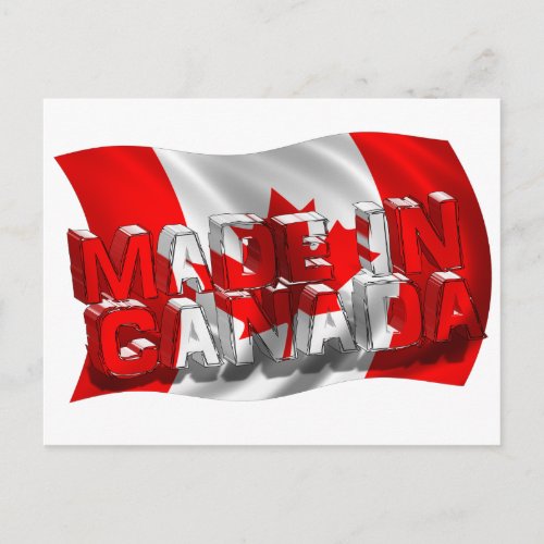 Made in Canada Flag Background Postcard