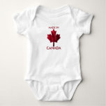 Made In Canada Red Maple Baby Bodysuit at Zazzle