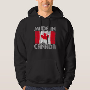 Made In Canada Vintage Canadian Flag Love Canada M Hoodie