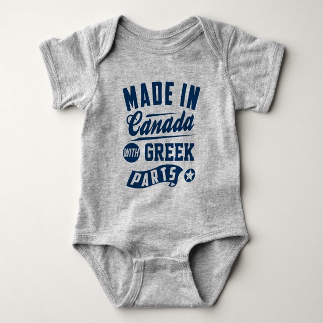 Made In Canada With Greek Parts Baby Bodysuit (Front)
