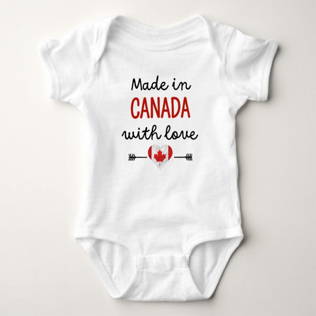 Made in Canada with Love Cute Baby Bodysuit (Front)