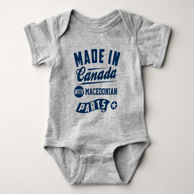 Made In Canada With Macedonian Parts Baby Bodysuit (Front)