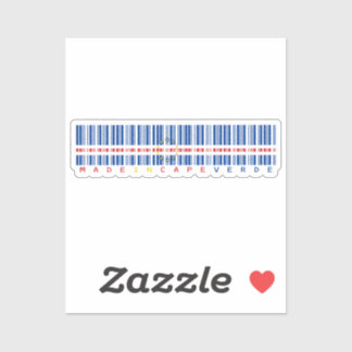 Made in Cape Verde Barcode Flag Sticker