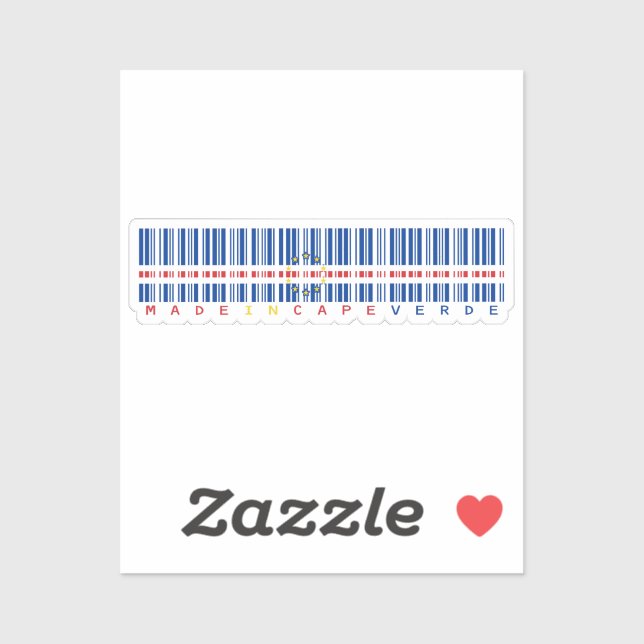 Made in Cape Verde Barcode Flag Sticker (Sheet)