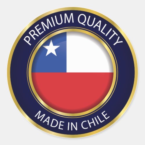 Made in Chile Flag Simple Chilean Colors Seal