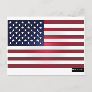 Made in China - US Flag Postcard