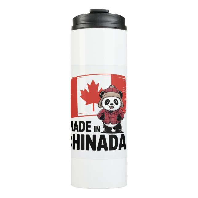 Made in Chinada Panda – Chinese Canadian Thermal Tumbler (Front)