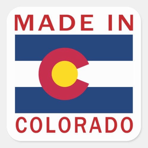 Made In Colorado Square Sticker