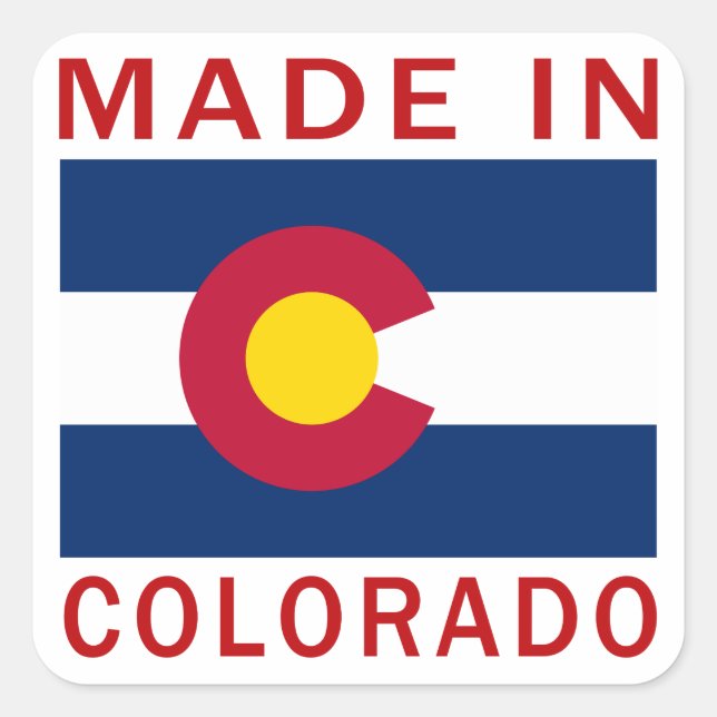 Made In Colorado Square Sticker (Front)