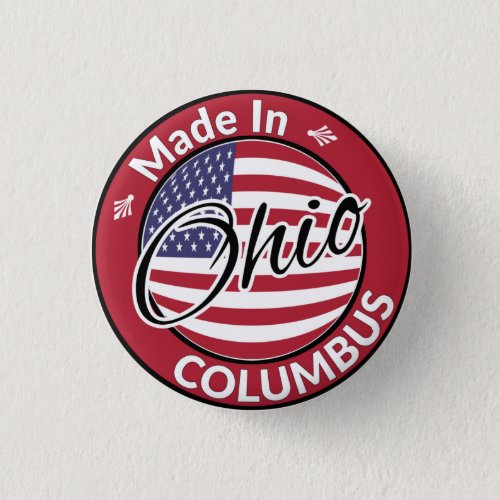 Made in Columbus Ohio United States Flag Button