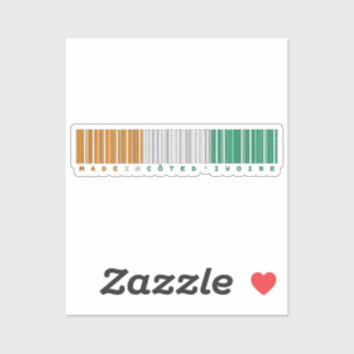 Made in Côte d'Ivoire Barcode Flag Sticker