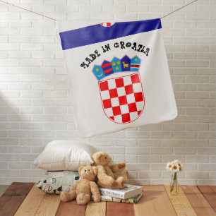 Made in Croatia & Croatian Flag Birth / snuggle Baby Blanket