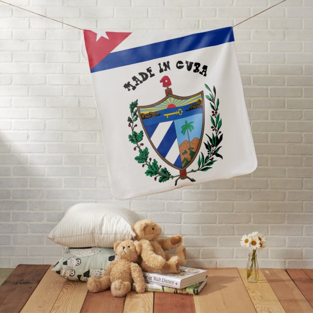 Made in Cuba & Cuban Flag Birth / snuggle Baby Blanket (In Situ)