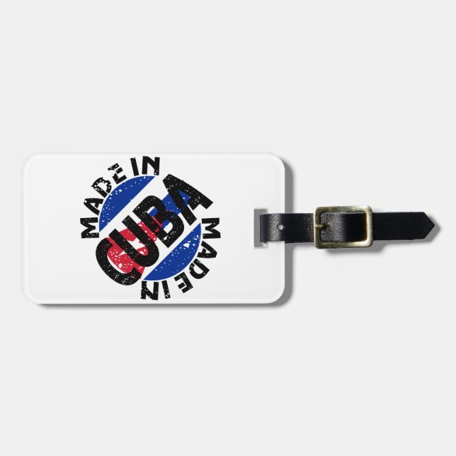 Made In Cuba Label Luggage Tags (Front Horizontal)