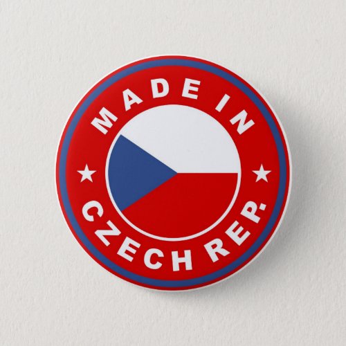 made in czech republic country flag product label pinback button