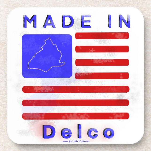 Made in Delco Beverage Coaster (Front)