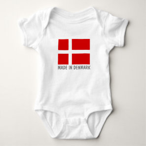 Made in Denmark Danish flag baby jumpsuit clothes Bodysuit