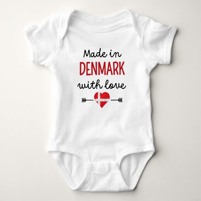 Made in Denmark with Love Cute Baby Bodysuit (Front)