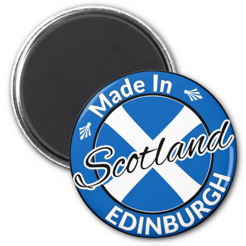 Made in Edinburgh Scotland Saltire Flag Magnet