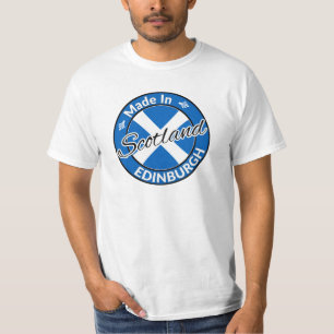 Made in Edinburgh Scotland Saltire Flag T-Shirt