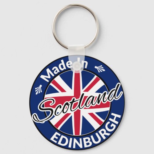 Made in Edinburgh Scotland Union Jack Flag Keychain