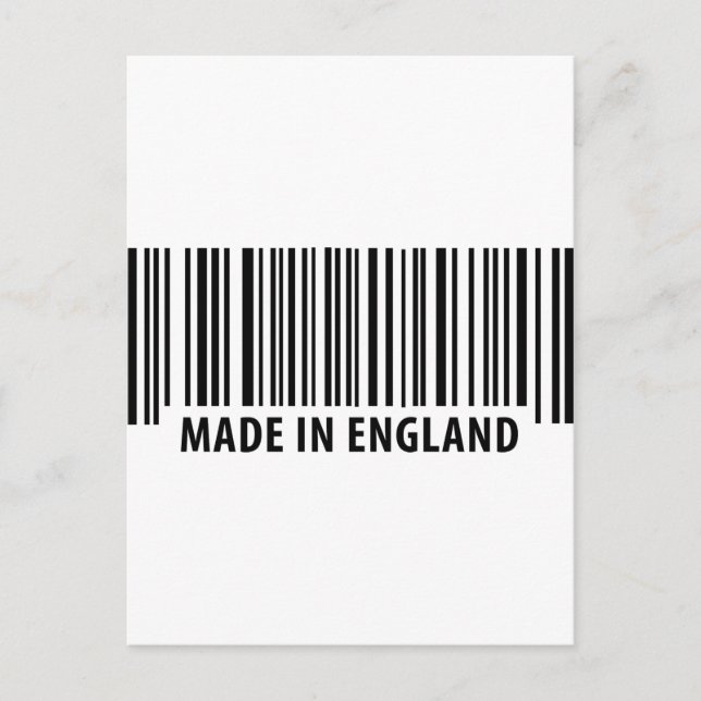 made in england bar code barcode postcard (Front)