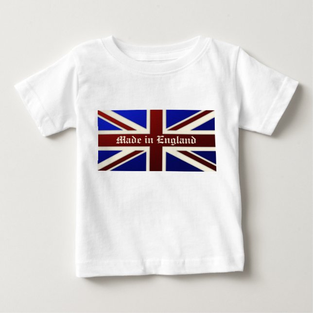 Made in England Metallic Union Jack Flag Baby T-Shirt (Front)
