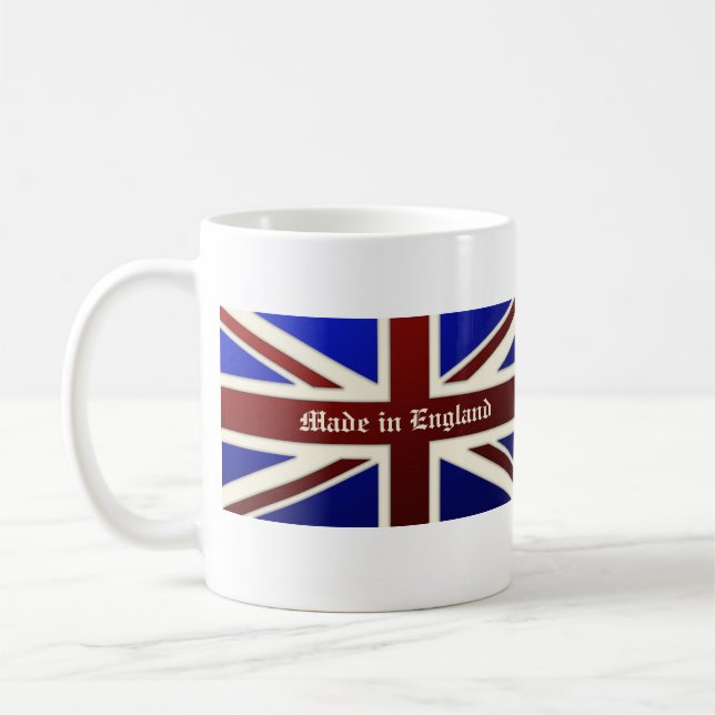 Made in England Metallic Union Jack Flag Coffee Mug (Left)
