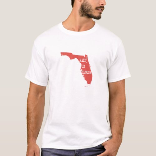 Made in Florida Floridian Map Shaped Birth State T_Shirt