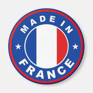 made in france country flag label round stamp magnet