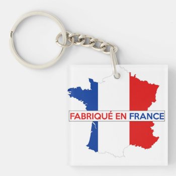 Made In France Country Map Flag Label Fabrique Keychain by tony4urban at Zazzle