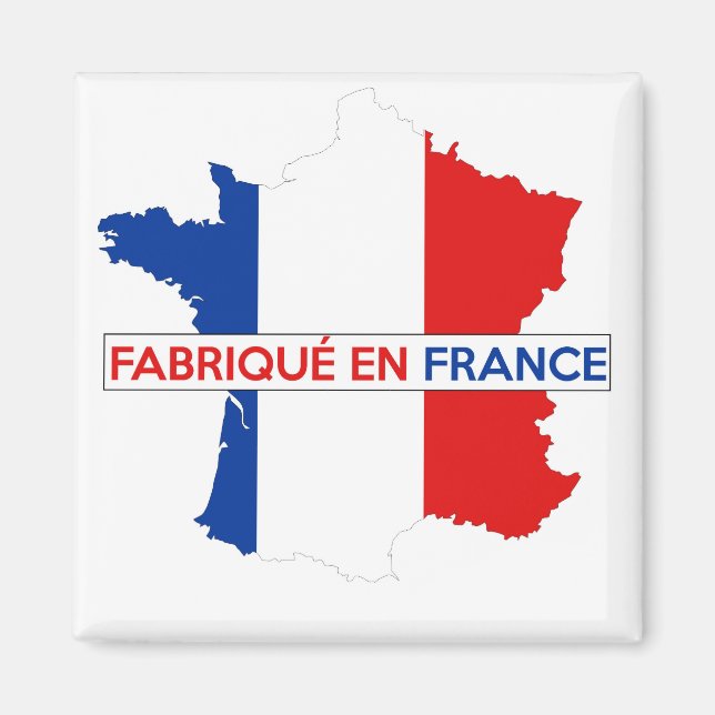 made in france country map flag label magnet (Front)