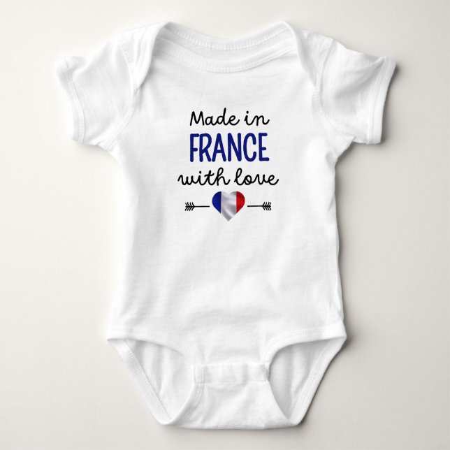 Made in France with Love Cute Baby Bodysuit (Front)