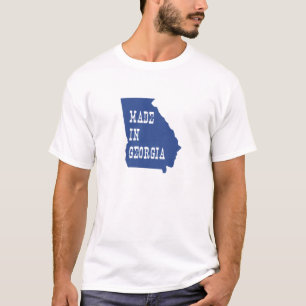 Made in Georgia Peach State Shaped Georgian Blue T-Shirt