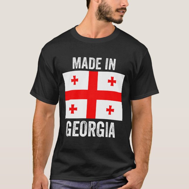 Made in Georgia // World Country National Flag T-Shirt (Front)